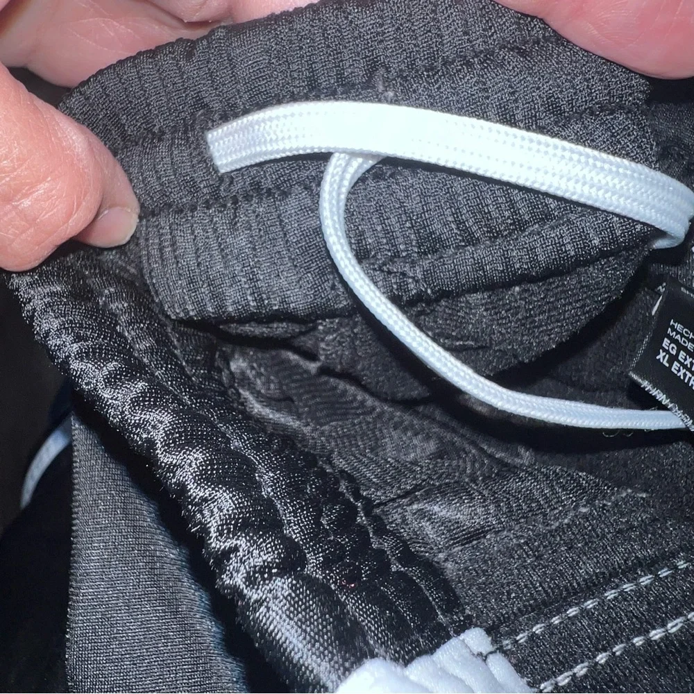Boys Adidas Black Sweatpants with Signature Stripes, Size XL (18)